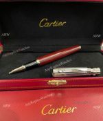 Clone Cartier Santos Rollerball Silver and Red Pens Worldwide Shipping